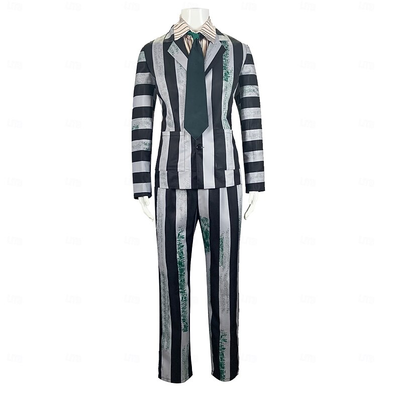 Beetlejuice Zombie Ghost Bride Lydia Deetz Couples Outfits Halloween Group Couples Costumes Adults' Men's Women's Scary Costume Party / Evening Masquerade Easy Carnival Costume2