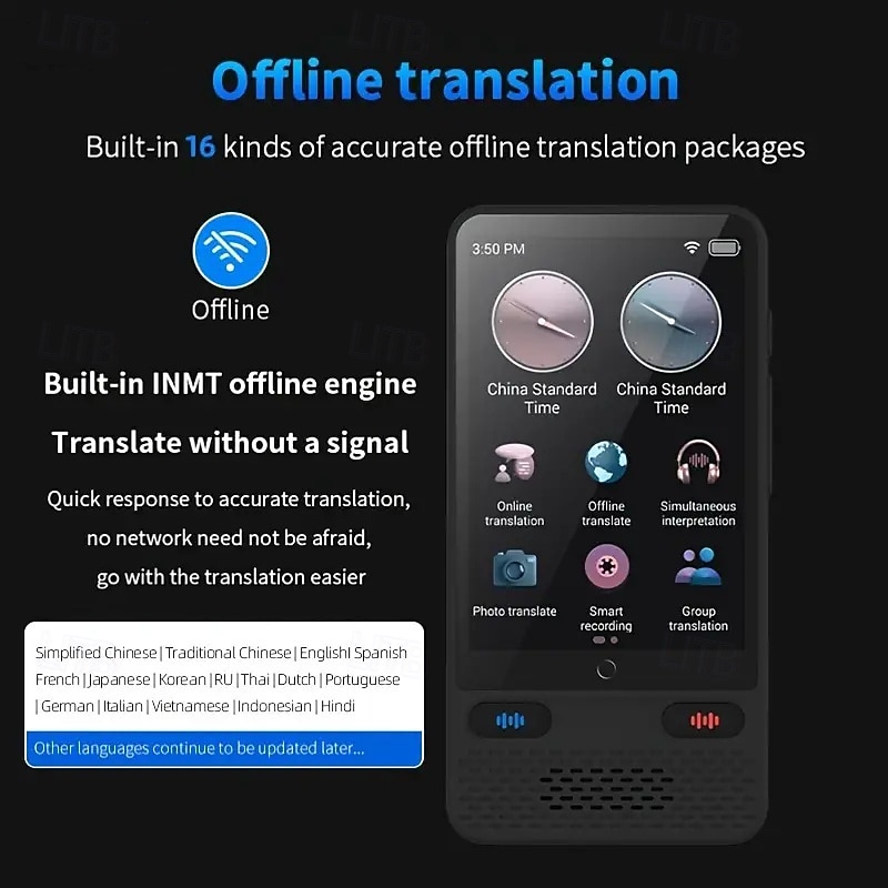 Language Translation Device Two-way Real-time Voice Translation Supports 138 Languages Accurate Offline And Recorded Photo Translator With 3.54 Hd Inch Touchscreen For Travel Business And Study4