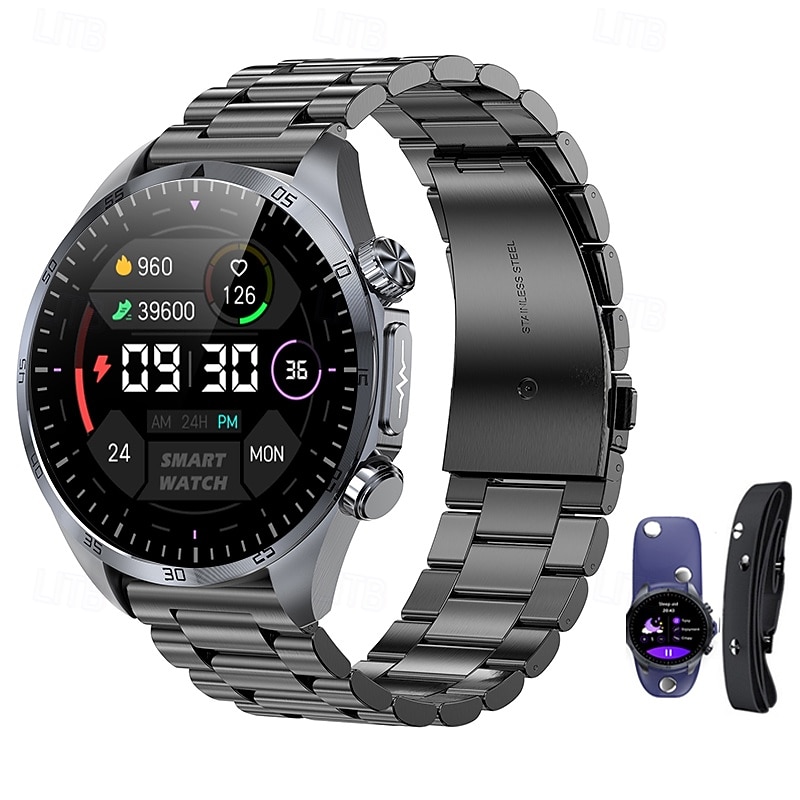 iMosi TK29 Smart Watch 1.43 inch Smartwatch Fitness Running Watch Bluetooth ECG+PPG Temperature Monitoring Pedometer Compatible with Android iOS Women Men Media Control Message Reminder Camera Control