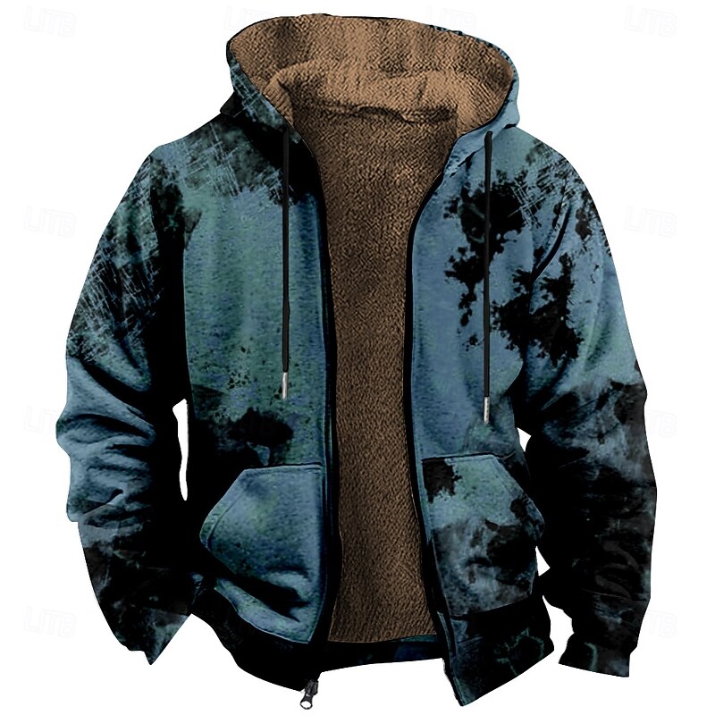 Men's Spot Flame Fleece Hoodie Hoodies Fashion Ethnic Long Sleeve Hooded Party Streetwear Red Blue Drawstring Fall Winter Designer2