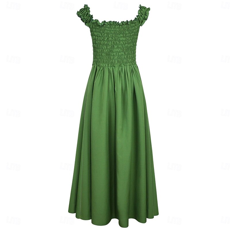 Retro Vintage Medieval Renaissance Maxi Dress Viking Celtic Knight Corset Fancy Dress Women's Celtic Viking Halloween Carnival Performance Party LARP Adults Dress3