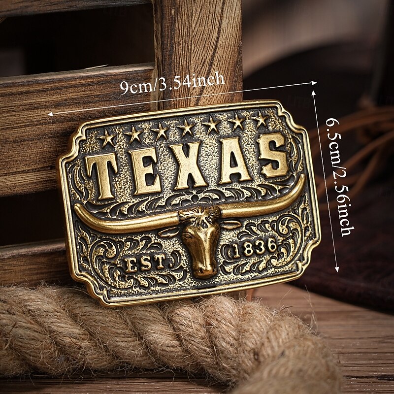 Men's Belt Buckle Buckle Silver Bronze Alloy Vintage Style Retro Vintage Cow Texas Daily Religious Celebrations3