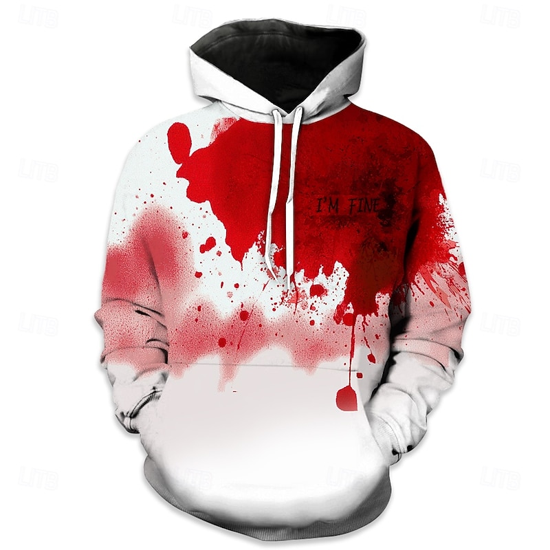 Blood Sangue Organ Hoodie Pullover Halloween 3D Graphic For Couple's Men's Women's Adults' Halloween Carnival Masquerade 3D Print Party Casual Daily