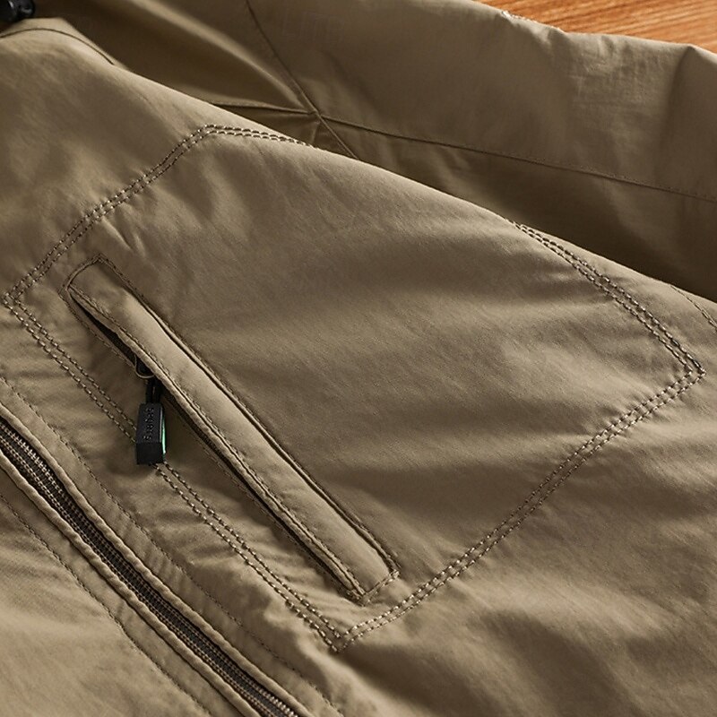 Men's Hiking Jacket Outdoor Windproof Water Resistant Lightweight Jacket Windbreaker Jacket Traveling Black Army Green Khaki Dark Blue Grey4