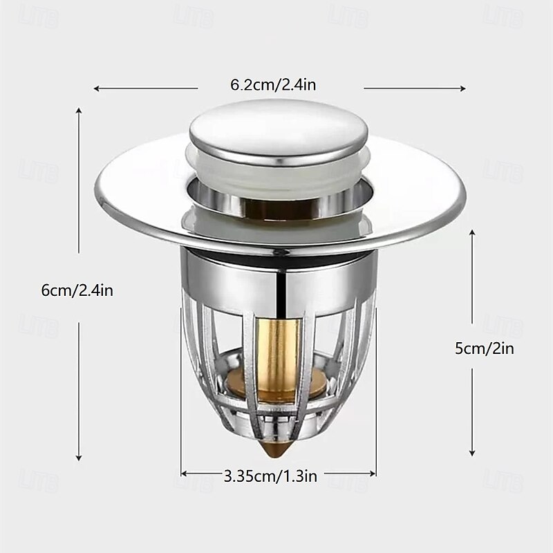 Bathroom Sink Plug Stopper Bounce Up Drain Filter for Wash Basin and Shower Sink with Kitchen Bathtub Stopper Functionality3