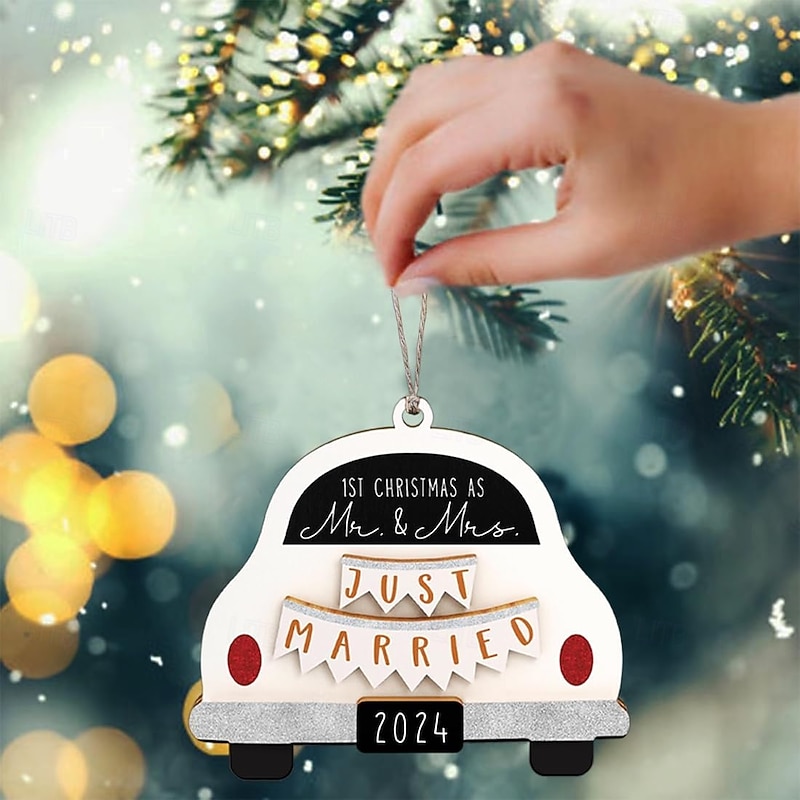 First Christmas Married Ornament 2025, Our First Christmas As Mr and Mrs Christmas Ornament - Bridal Shower Gift, Marriage Gifts, Wedding Gifts for Couples, Gifts for Newlyweds4