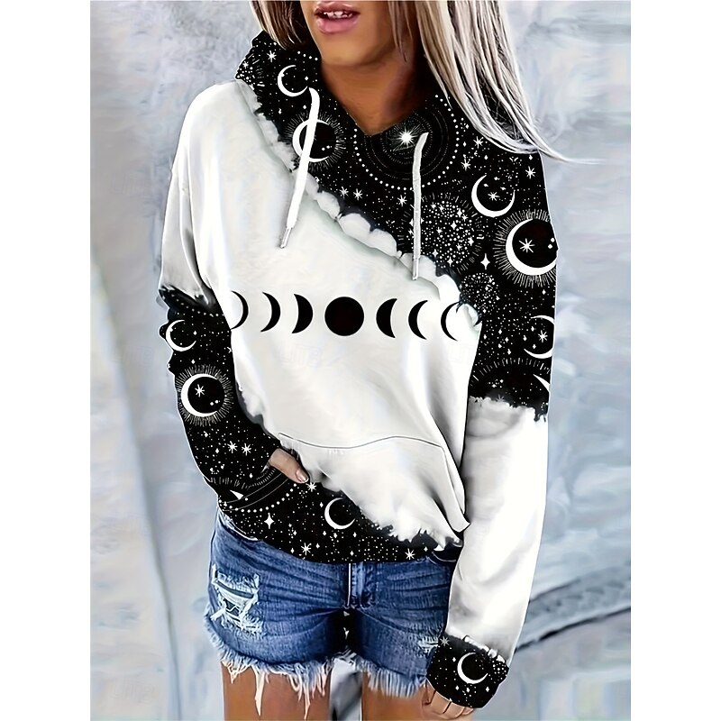 Women's Hoodie Sweatshirt Graphic Street Dailywear Pocket Print Casual Hoodie Long Sleeve Micro-elastic Fall Winter Comfrt Breathable Soft Fabric