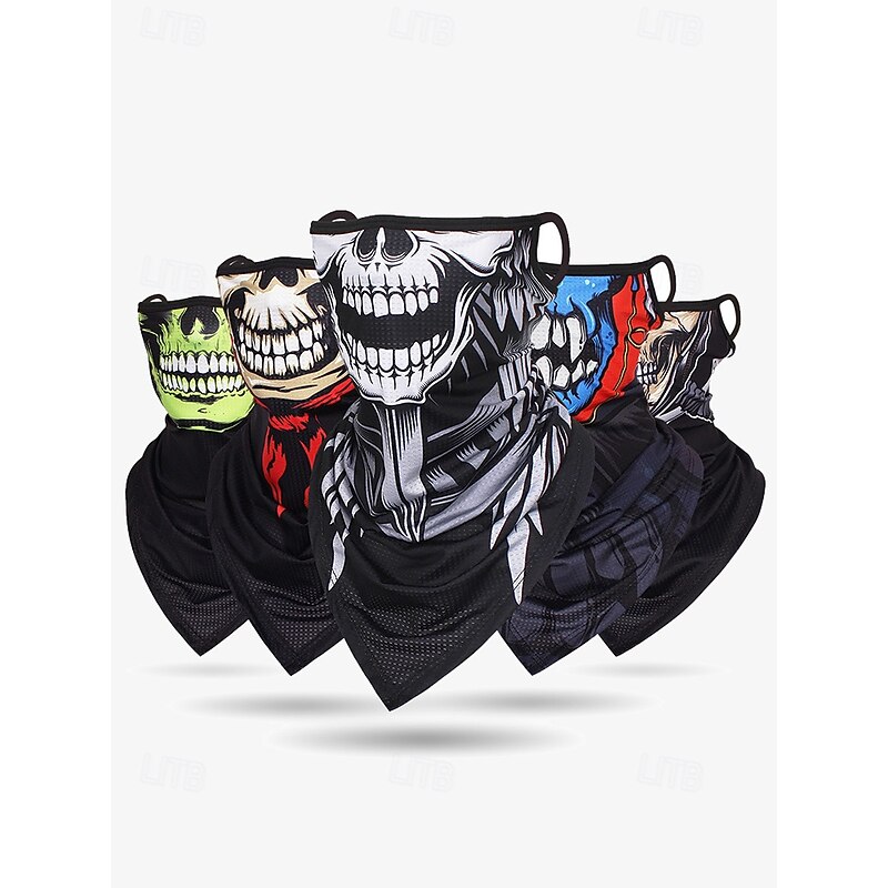 Skull Face Bandana Neck Gaiter for Outdoor Sports – Breathable Multifunctional Face Mask for Cycling, Hiking, and Halloween Festivals2