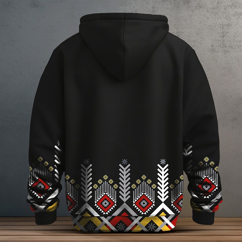 Men's Indian Hoodie Hoodies Sweatshirt Fashion Daily Long Sleeve Hooded Sports Outdoor Streetwear Black Pocket 3D Print Fall Winter Designer2