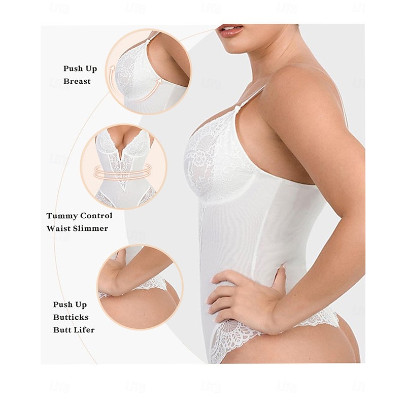 Women's Lace Shapewear Nightwear - Nylon Spandex Solid Colored Home Outfits 11