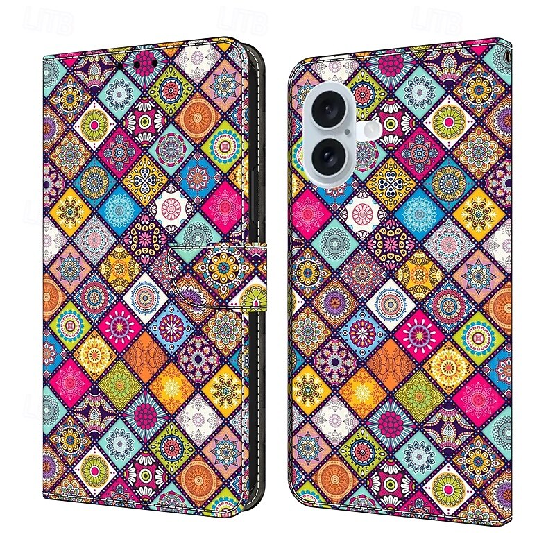 Phone Case For iPhone 16 15 14 Pro Max Plus 13 12 11 Pro Max Mini Back Cover with Stand Holder Shockproof Retro PU Leather2