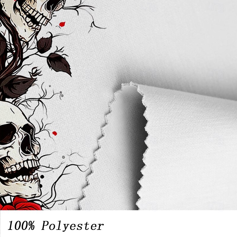 Halloween Day of the Dead Floral Pumpkin Men's Fashion 3D Print Hoodie Vacation Club Hoodies White Red Hooded Pocket 3D Print Fall Winter Designer Hoodie Sweatshirt3