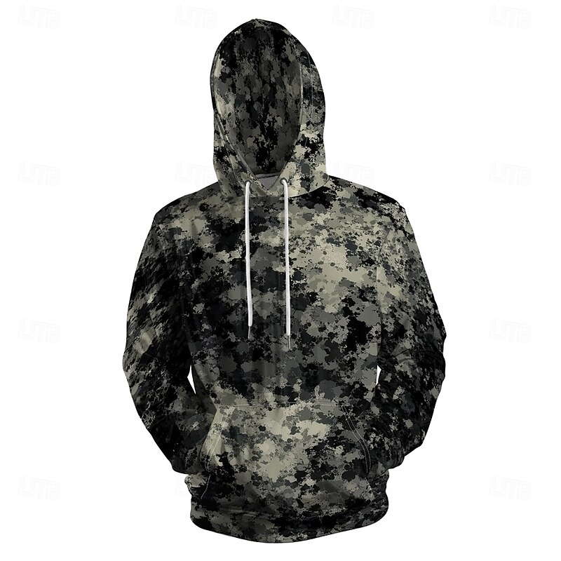 Men's Graphic Camo / Camouflage Hoodie Hoodies Sweatshirt Vacation Daily Long Sleeve Hooded Vacation Sports Outdoor Going out Camouflage Printing Winter Spring &  Fall Designer4