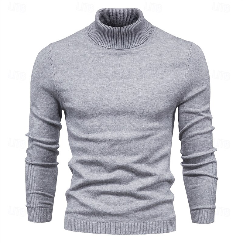 New Winter Turtleneck Thick Mens Sweaters Casual Turtle Neck Solid Color Quality Warm Slim Turtleneck Sweaters Pullover Men