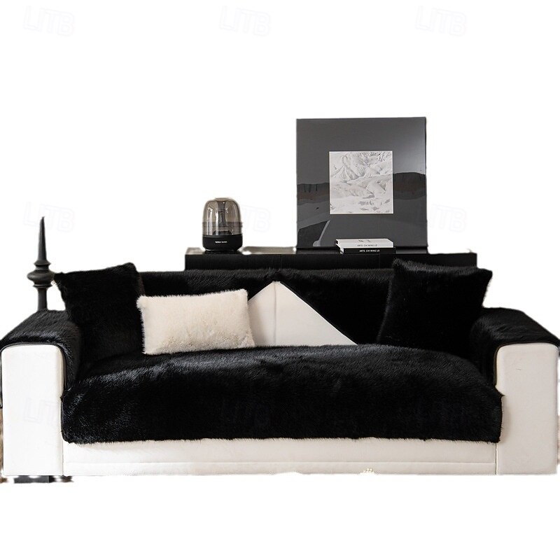 Thick Plush Faux Rabbit Fur Sofa Slipcovers,Funny Fuzzy Sofa Cover -Towel Mattress Protector Furniture Protector Washable Anti-Slip Sofa Cover4