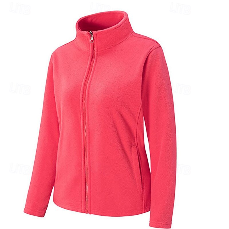 Women's Hiking Fleece Jacket Fleece Winter Outdoor Waterproof Windproof Soft Comfortable Fleece Jackets Full Zip Camping / Hiking / Caving Traveling Winter Sports Black Pink Red Blue Fuchsia4