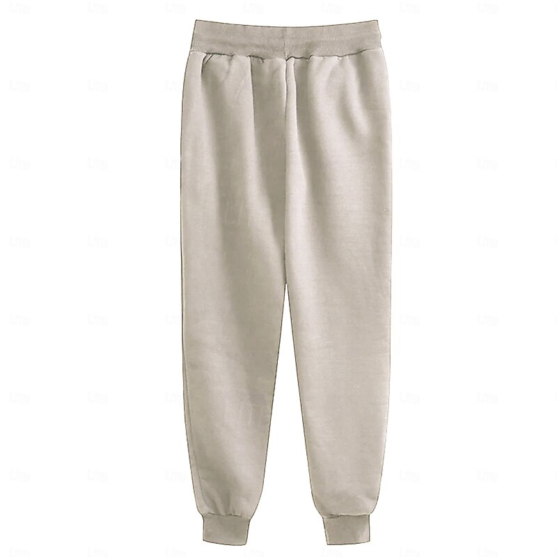 Men's Wolf Rose Sweatpants Joggers Pants Trousers Mid Waist Drawstring Elastic Waist Fashion Casual Party Evening Wear Dailywear Pocket Spring Fall Winter 3D Print White Beige3