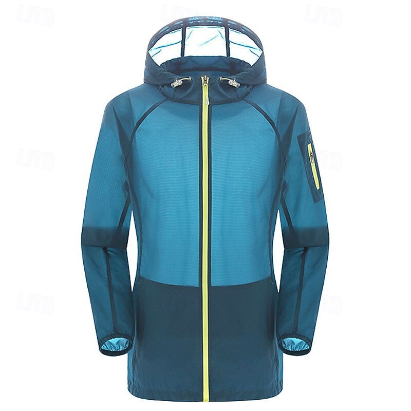 Men's Hiking Jacket Outdoor Sun Protection Breathable Lightweight Jacket Windbreaker Jacket Traveling Black White Pink Royal Blue Blue4
