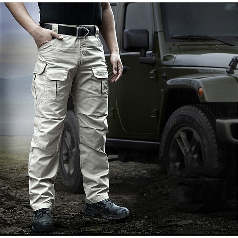 Men's Cargo Pants Hiking Pants Trousers Tactical Pants Military Camouflage Outdoor Regular Fit Waterproof Windproof Quick Dry Breathable Pants / Trousers Elastic Waist Black Camouflage Hunting3