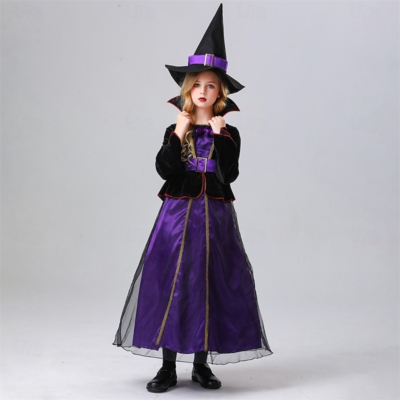 Witch Halloween Dress Cosplay Costume Walpurgis Night Cosplay Kid's Girls' Halloween Carnival Masquerade Party / Evening Easy Halloween Costumes Dress Up