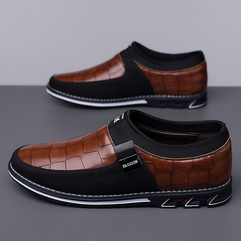 Men's Crocodile Pattern Faux Leather Slip-On Loafers - Stylish Casual Shoes with Comfortable Sole for Daily Wear4