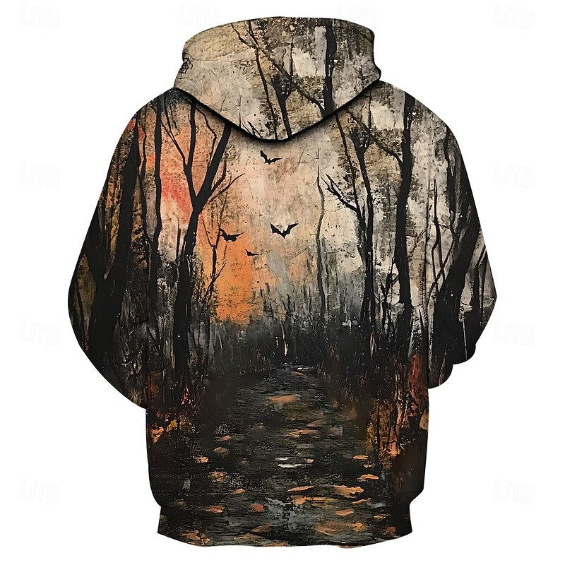 Halloween Ghost Pumpkin Hoodie Pullover Halloween 3D Front Pocket Graphic For Couple's Men's Women's Adults' Halloween Carnival Masquerade 3D Print Party Festival4