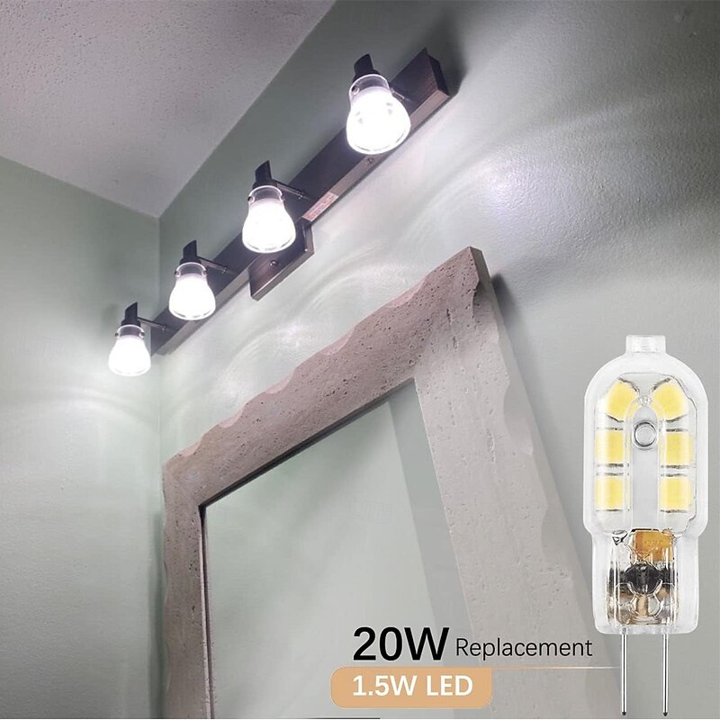 G4 Bi Pin LED Bulb 1.5W AC/DC12V Non Dimmable Halogen Bulb Replacement 20W White Warm White 5/10Pcs3