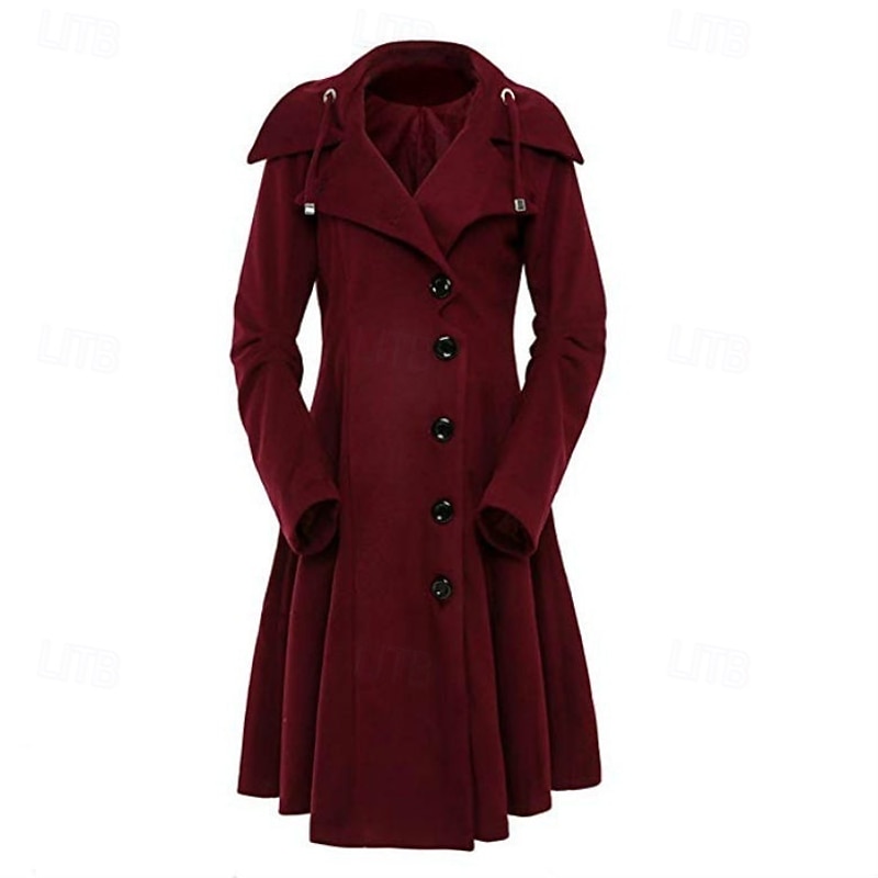 Punk & Gothic Steampunk Coat Trench Coat Hooded Plus Size Slim Fit Fancy Dress Women's Casual Daily Adults' Coat Fall & Winter3