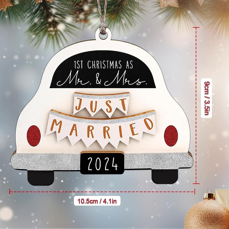 First Christmas Married Ornament 2025, Our First Christmas As Mr and Mrs Christmas Ornament - Bridal Shower Gift, Marriage Gifts, Wedding Gifts for Couples, Gifts for Newlyweds2