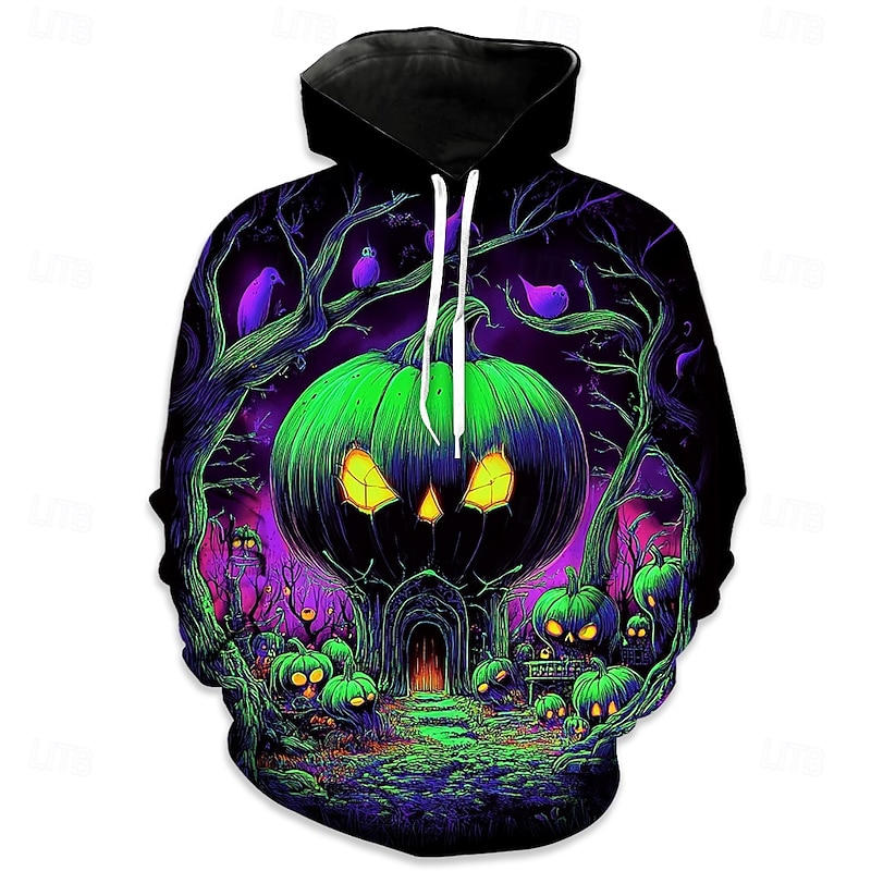 Skull Skeleton Hoodie Pullover Halloween 3D Graphic For Couple's Men's Women's Adults' Halloween Carnival Masquerade 3D Print Party Casual Daily - Main Image