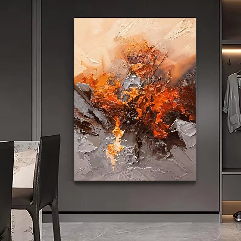 Handmade Oil Paintings Canvas Wall Art Decoration Modern Orange Abstract Texture for Home Decor Rolled Frameless Unstretched Painting3