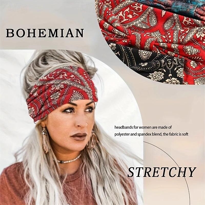 Women's Wide Headbands, Solid Color Knot Turban, Large Bohemian Style Hairbands, Fashionable Hair Wraps For Yoga, Running & Sports, Elegant & Simple Style4