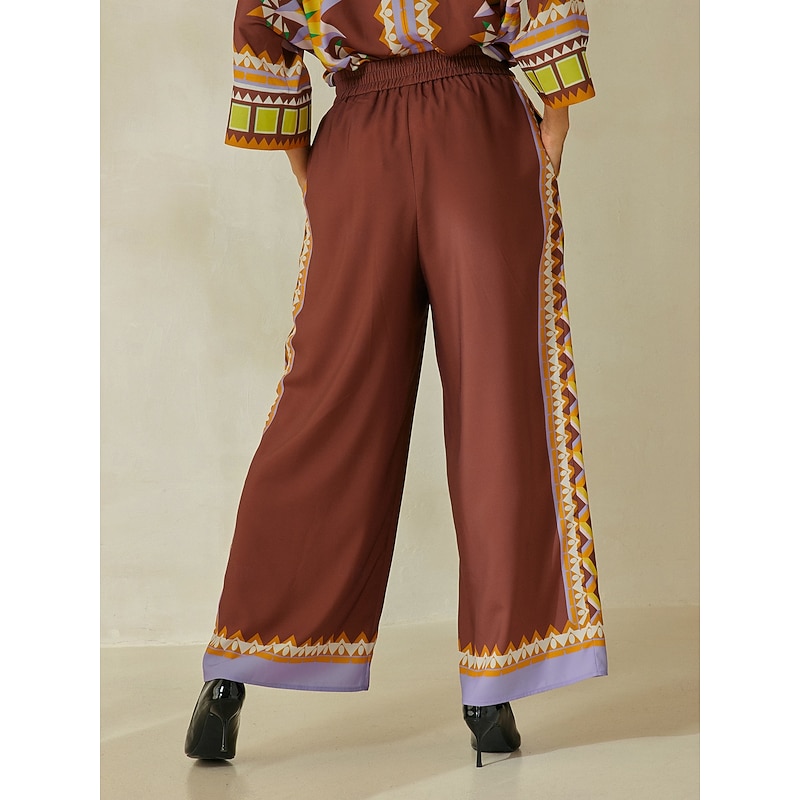 Brown Bohemia Loose Wide Leg Culottes3