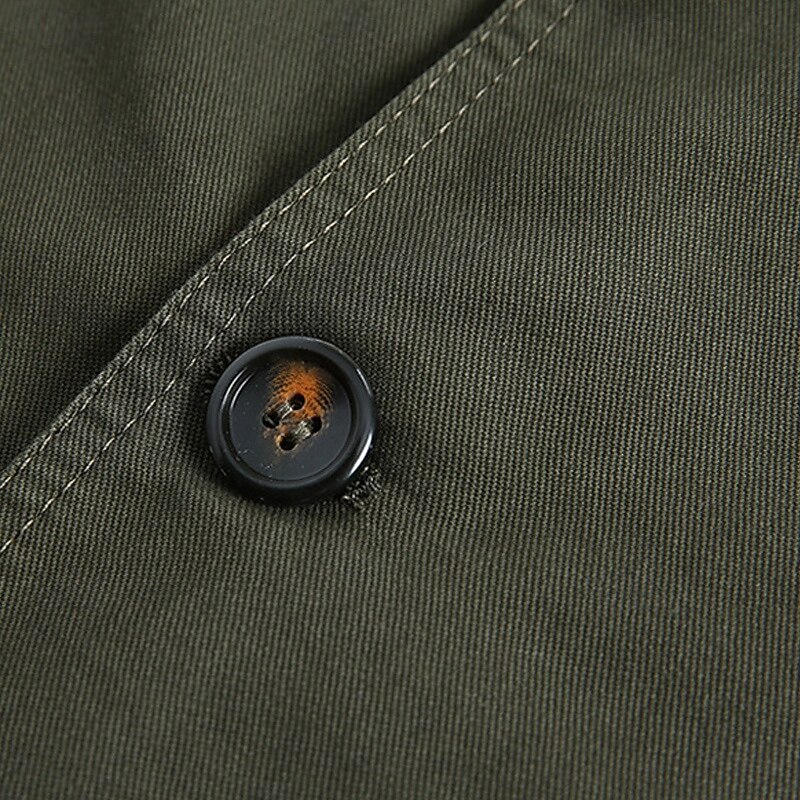 Men's Blazer Business Cocktail Party Wedding Party Fashion Casual Spring &  Fall 100% Cotton Solid Color Pocket Buttons Comfortable Single Breasted Blazer Black Green khaki4