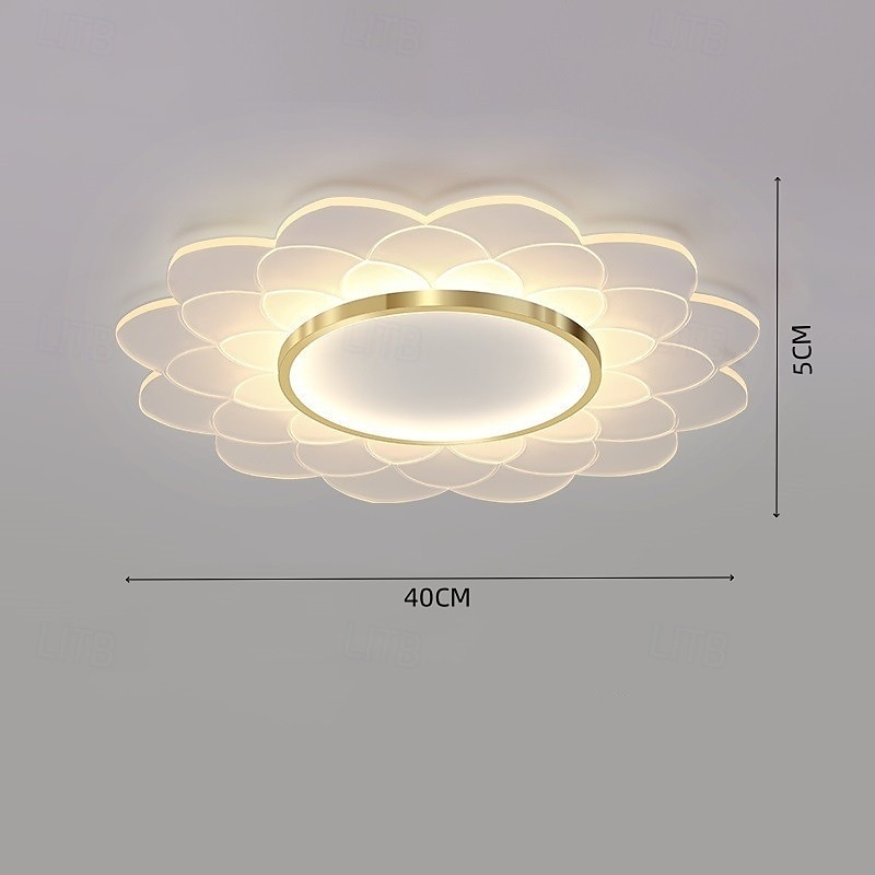 LED Ceiling Light Stepless Dimming 40/50/60cm 1-Light Luxury Flower Type Flush Mount Modern Design Metal Acrylic Hallways Staircases Dining 110-240V ONLY DIMMABLE WITH REMOTE CONTROL3