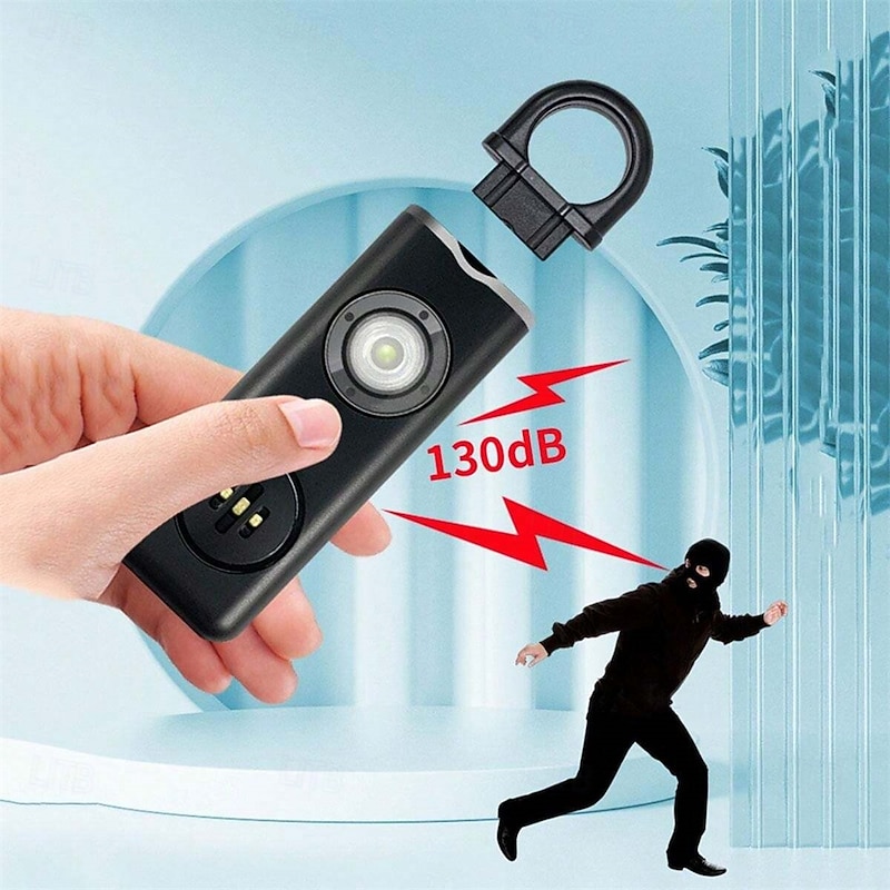 Pull Pin Self-Defense Emergency Security Personal Alarm 130dB Sound Rechargeable Anti-lost Work With Apple Find My