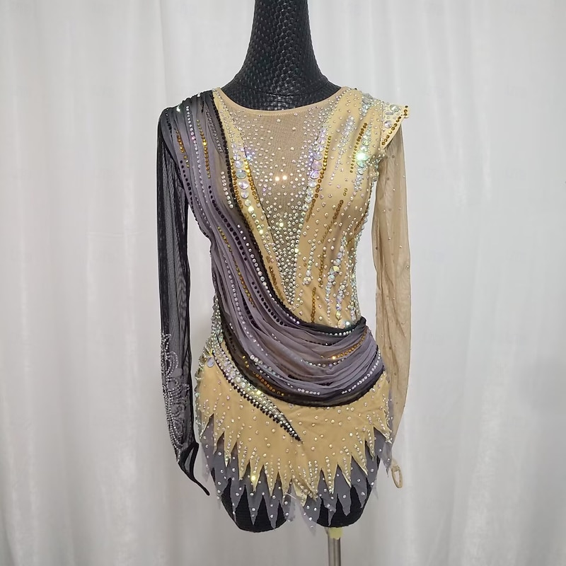 Figure Skating Costumes Customized Spandex Tops For Adults And Children Performance Costumes Competition Training Skirts Performance Costumes