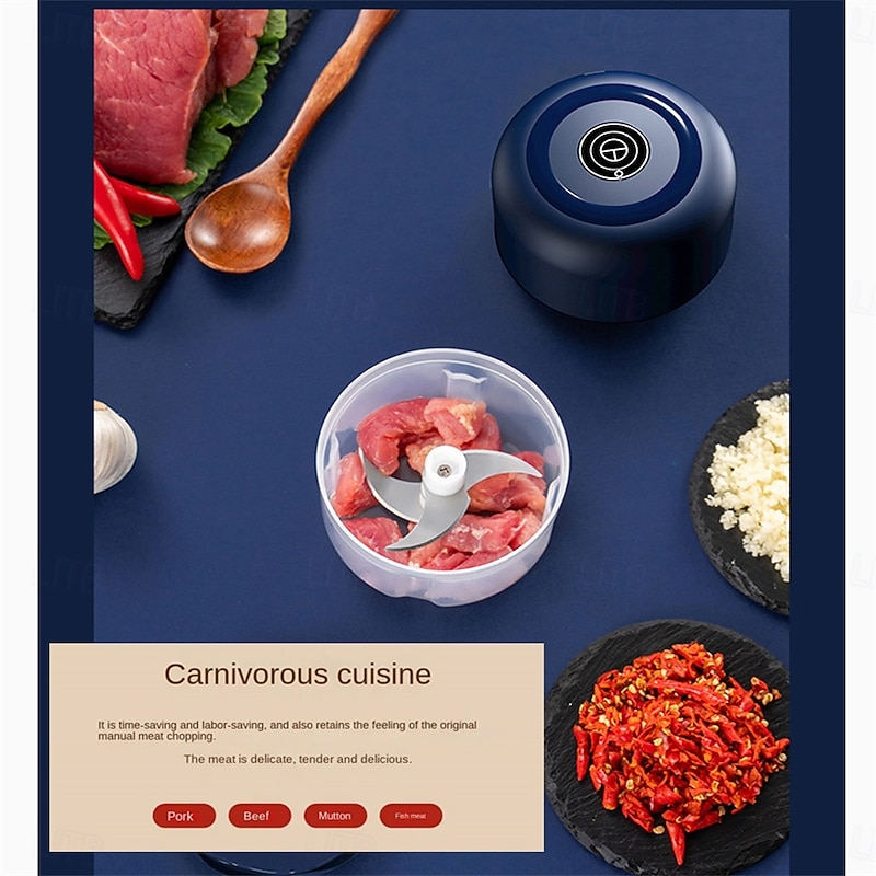 Electric Garlic Machine Ginger Masher Blender Kitchen Vegetable Meat Pepper Grinder USB Charging Garlic Machine Shredder4