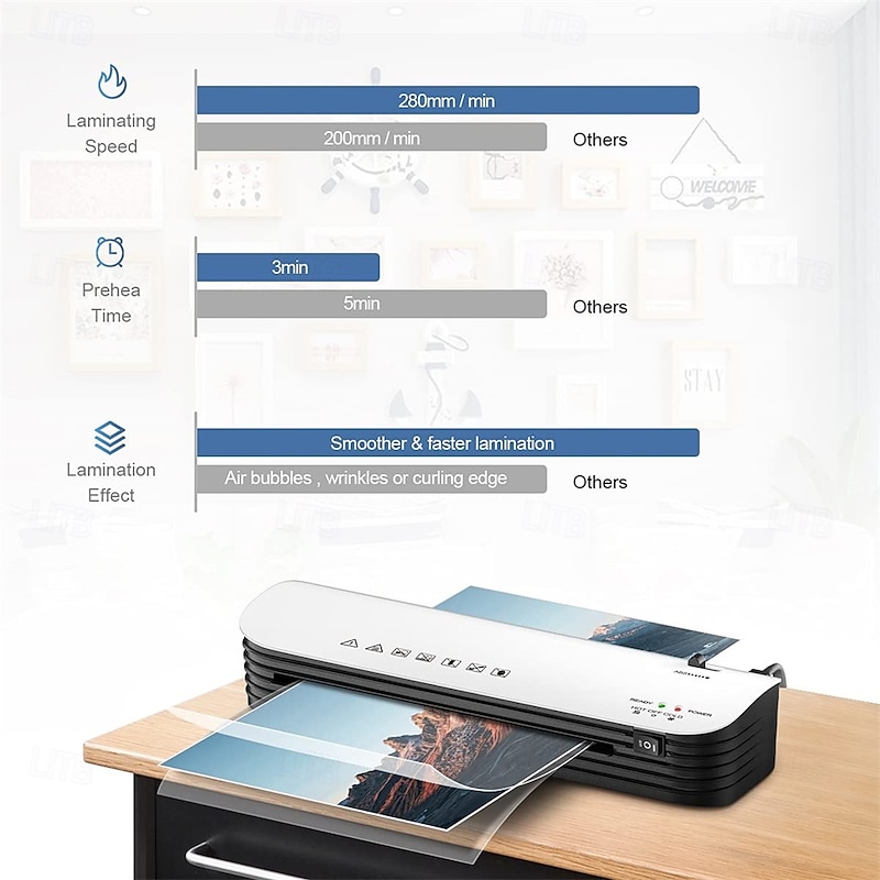 Laminator Machine 4 in 1 Thermal Laminator Quick Warm-Up Paper Trimmer 9 inches Max Width2