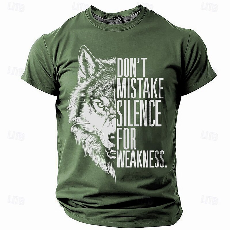 Men's Wolf T Shirt Short Sleeve T shirt 3D Print Crew Neck Shirt Retro Vintage Casual Street Style Sports Outdoor Holiday Going out Black Red Blue Spring & Summer Clothing Apparel S M L XL XXL XXXL2