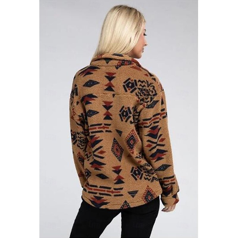 Women's Blouse Stylish Modern Long Sleeve Regular Tops Shirt Collar Work Daily Camel Spring Fall Winter2