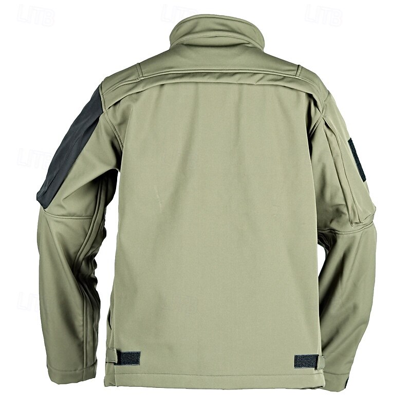 Men's Military Tactical Jacket Combat Jacket Hiking Jacket Outdoor Patchwork Waterproof Windproof Jacket Climbing Camping / Hiking / Caving Traveling Black Army Green3