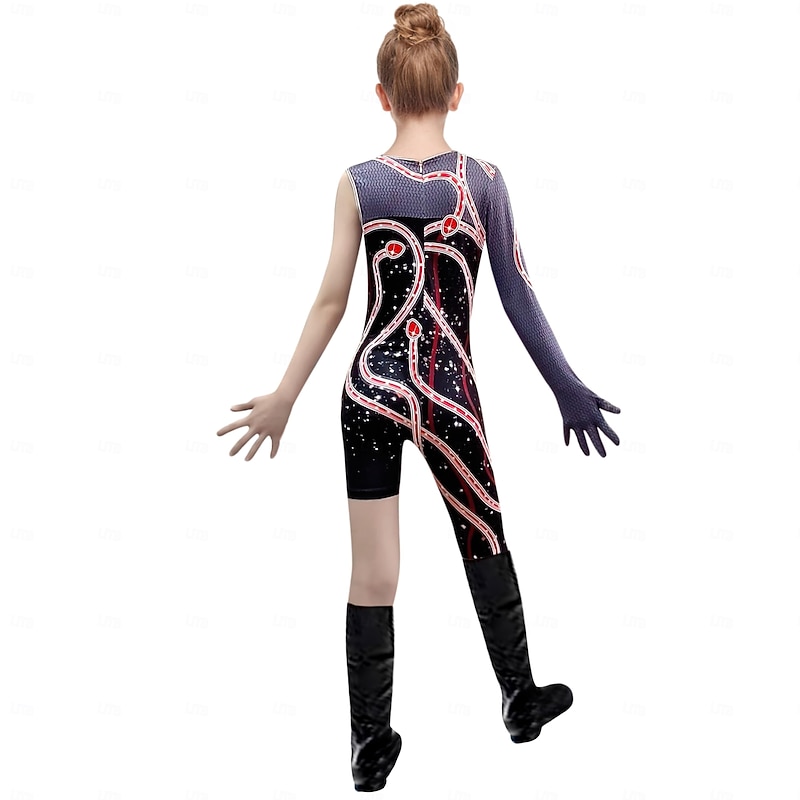 Girls Sparkles Costume Outfit Little Kids Singer Concert Bodysuit Snake Cosplay Jumpsuit2