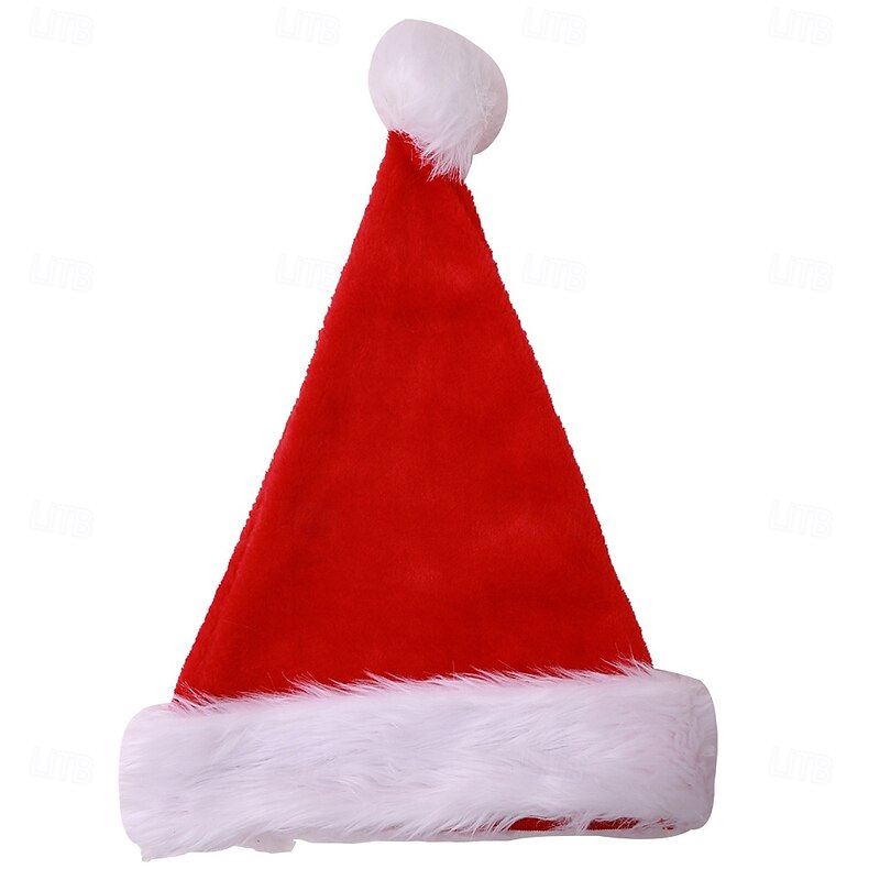 Christmas Hat with Long Plush Trim - Festive Holiday Decoration, Santa Hat for Christmas Parties and Events3
