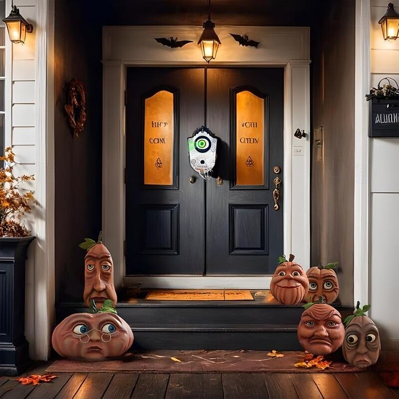 Halloween Doorbell Lights Animated LED Eyeballs Ghost Doorbell Lights, Halloween Decor with Ghost Sounds Haunted House Halloween Party Props Door Decorations4