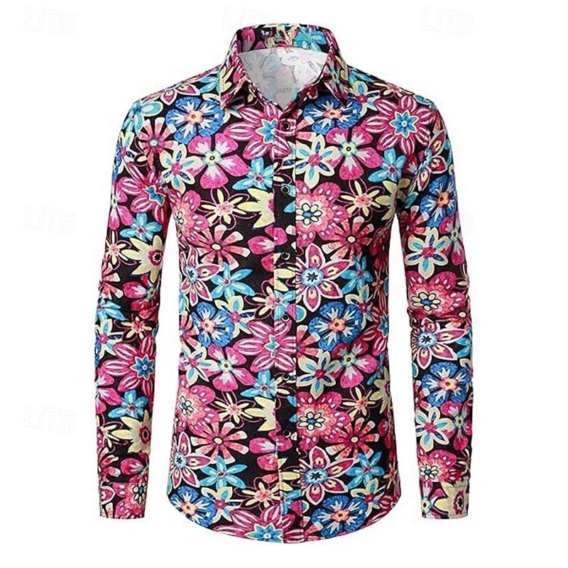 Retro Vintage 1970s Shirt Hippie Disco Fancy Dress Men's Halloween Carnival Party Party / Evening Casual Daily Adults' Shirt