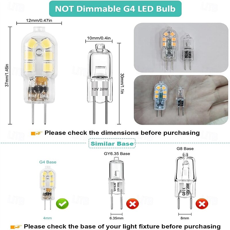 G4 Bi Pin LED Bulb 1.5W AC/DC12V Non Dimmable Halogen Bulb Replacement 20W White Warm White 5/10Pcs2