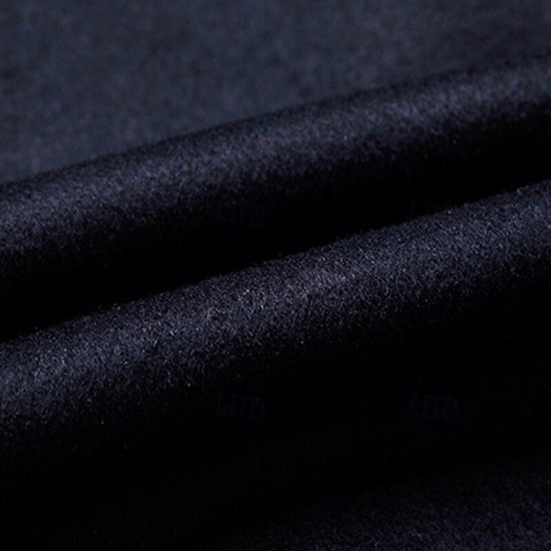 Men's Wool Coat Overcoat Trench Coat Long Trench Coat Daily Vacation Fall & Winter Polyester Thermal Warm Windproof Outerwear Clothing Apparel Fashion Classic Plain Pocket Lapel Single Breasted4