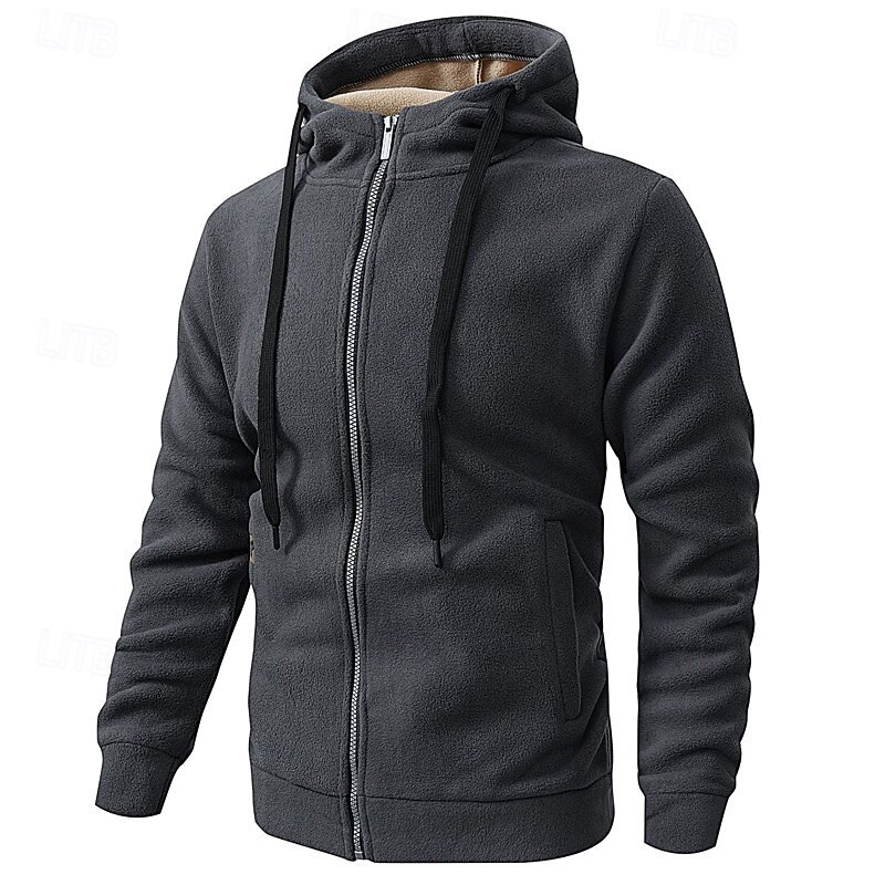 Men's Hiking Fleece Jacket Winter Outdoor Waterproof Soft Comfortable Warm Fleece Jackets Full Zip Camping / Hiking / Caving Traveling Winter Sports Dark Grey Black Army Green Dark Blue