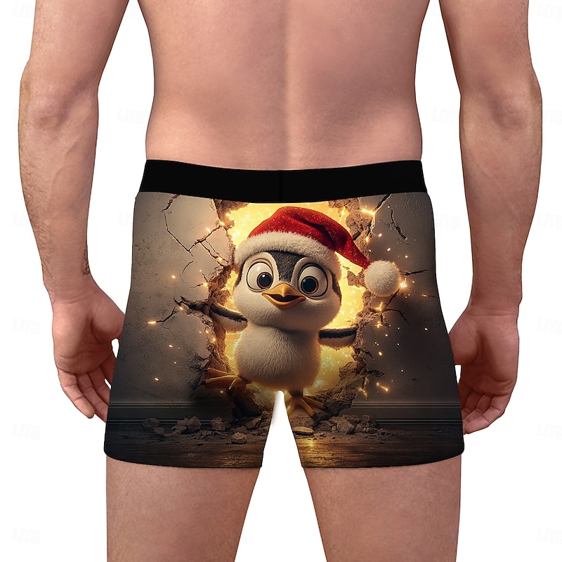 Santa Claus animals Christmas Pajamas Boxer Briefs Underwear Christmas Gift Men's Funny Christmas Pattern Adults Christmas New Year Christmas Eve Christmas Party4